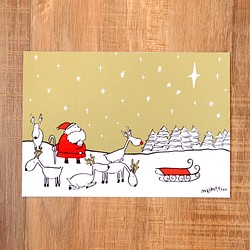 聖誕卡-新款2018聖誕老人與麋鹿日常聖誕明信片1號:北極星Polaris 第1張的照片