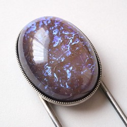 龍息檔別針紫*胸針捷克玻璃坦桑石蛋白石紫沉悶動優雅 第1張的照片