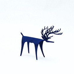 PLEASANT｜經典快鹿禮卡 Deer Card Classic (海藍色) - 真皮牛皮卡片 立體小鹿擺飾 禮物 第1張的照片