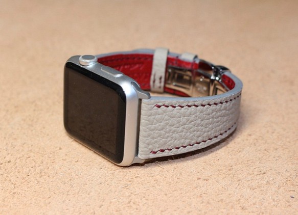Apple Watch（アップルウォッチ）44㎜用ベルト.40㎜サイズも製作可。シュランケンカーフ(ドイツシュリンク) 1枚目の画像