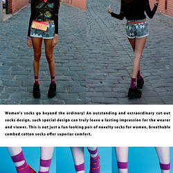 棉襪－女生襪子－簡約襪子－酒紅色短襪－開洞設計 第1張的照片