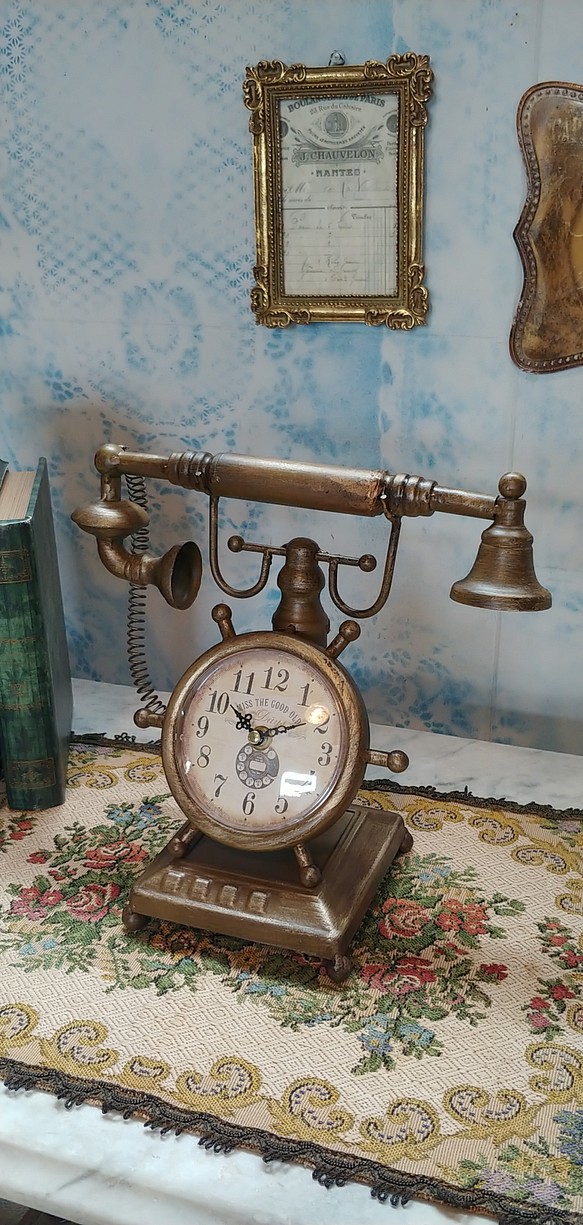 ✢fome九十九里ヤード✢ Antique商材/ レトロディスプレイクロック（2） 《Telephone Clock》　 1枚目の画像