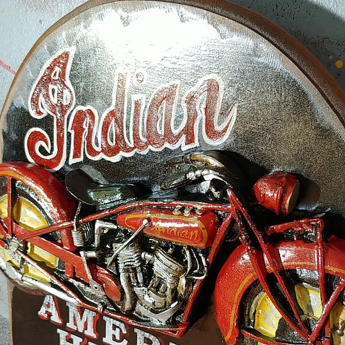 American Indian》 アメリカン バイク ウォールデコ/ シャビー 