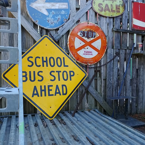 ☆U.S.A. ROAD SIGN ☆ SCHOOL BUS STOP AHEAD《道路標識》 AMERICAN