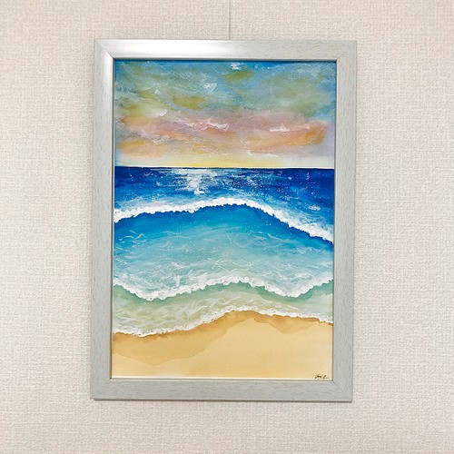 再販 Living Now アート ポスター 海 夕焼け 空 秋 冬 風景画 絵 絵画 風水 インテリア 海の絵 絵画 Ryu Art Shop 通販 Creema クリーマ ハンドメイド 手作り クラフト作品の販売サイト