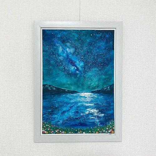 透明水彩画 「夜空」 原画 - 美術品