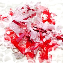 白×赤  リボンシャワー 1枚目の画像