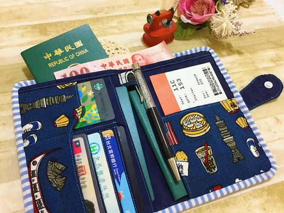 旅行や旅行のパスポートパッケージ/パスポートホルダー/パスポートホルダー - 台湾（青） 1枚目の画像