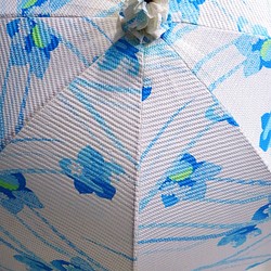 浴衣から生まれた日傘　お祭り夜店の青い花 1枚目の画像