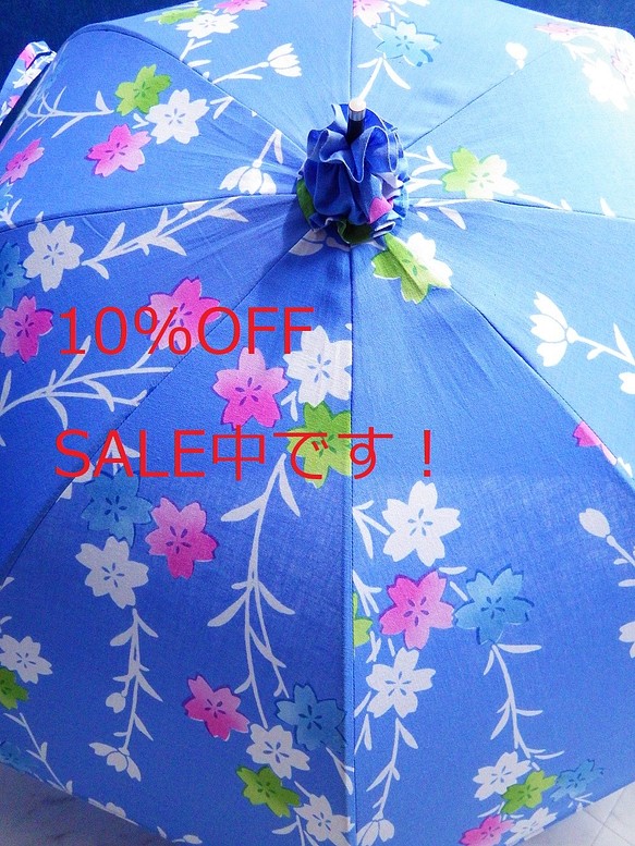浴衣から生まれた日傘　みどりごの ひつぱるしだれ桜かな【予告・期間限定セール開催いたします！】 1枚目の画像