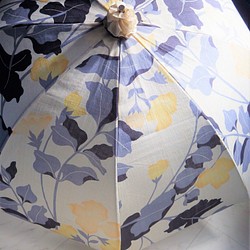 【期間限定サマーセール開催のお知らせ】浴衣から生まれた日傘　そら豆の 花や月光差しをらむ 1枚目の画像