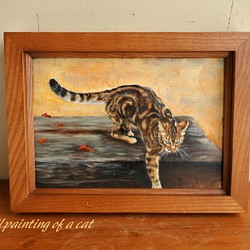 ネコの小さい油絵原画 1枚目の画像