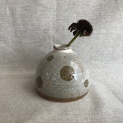 粉引きの小さな花器(ストライプ) 1枚目の画像