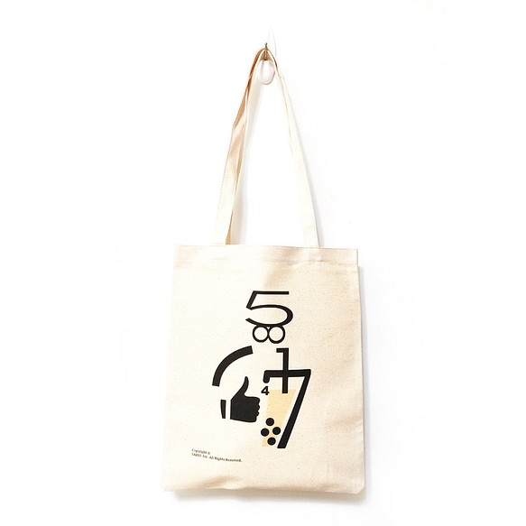 珍珠奶茶 珍奶 帆布袋 托特包 A3 tote bag 環保袋 飲料袋 招財貓 托特包 飲料提袋 手提袋 第1張的照片