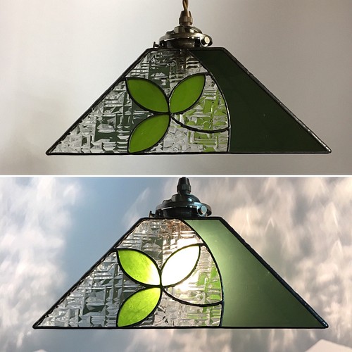 葉っぱのペンダントランプ」ステンドグラス ペンダントライト 天井照明 