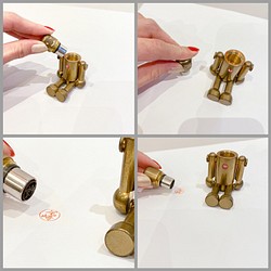 再販・ロボット印鑑　スタンプマン　GOLD（真鍮） 1枚目の画像