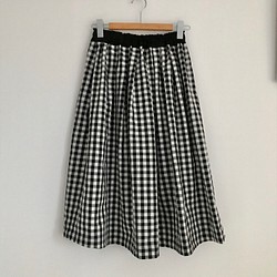 【NEW】ギンガムチェックのマキシスカート ② オーガニックコットン使用！ 1枚目の画像