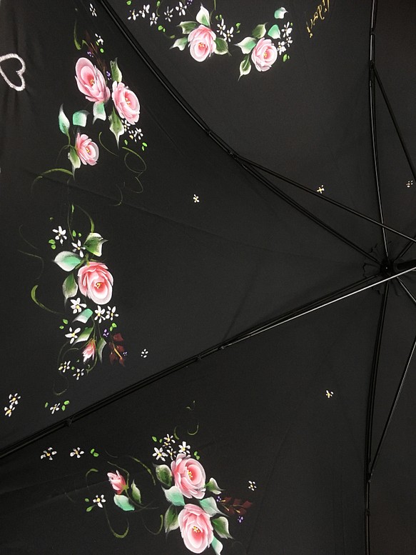日傘 晴雨兼用 傘 薔薇 トールペイント