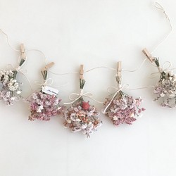 White × pink dried flower ドライフラワーガーランド