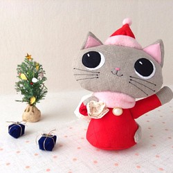 【受注制作】クリスマス 猫のぬいぐるみ 1枚目の画像