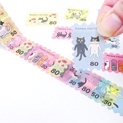 マスキングロールステッカー　猫の切手 1枚目の画像