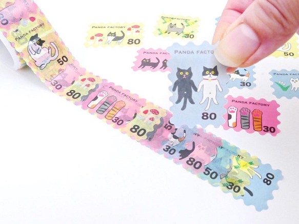 美紋紙貼紙貓郵票 第1張的照片