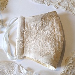 SS1Rose 日本絲棉 Ingrid 玫瑰刺繡蕾絲麵膜配過濾袋 第1張的照片