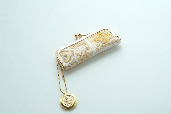 [真正的雙層編織金絲織帶郵票盒]用於結婚禮物和生日禮物。袋口，OBI重製 第1張的照片