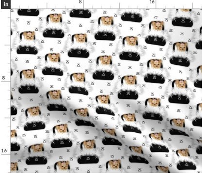 犬 犬柄 ヨーキーの可愛すぎるデザイン 輸入生地 生地 ヨークシャテリア ハンドメイド 素材 ペット ワンちゃん 1枚目の画像