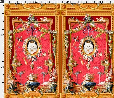 生地 輸入生地 キャット ペルシャ猫 猫柄 ハンドメイド素材 1枚目の画像