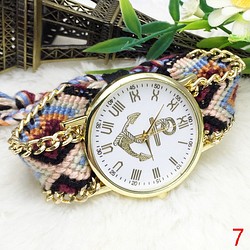 ミサンガ風　かわいい手織りベルトの腕時計 ⑦ 1枚目の画像