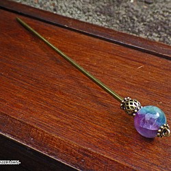 天然石珠簪 -蛍石- 1枚目の画像