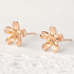 sakura pierce (pinkgold plating＆gold plating)【訂製】 第1張的照片