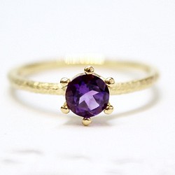 紫水晶戒指“5 毫米”金色 [定做] 第1張的照片