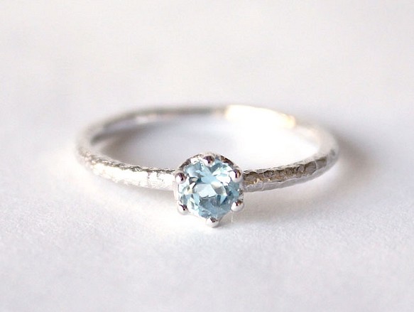 round cut aquamarine ring [4mm]【受注制作】