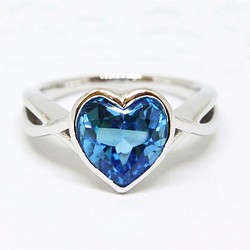 Heart bluetopaz ring / rhodium plating 1枚目の画像