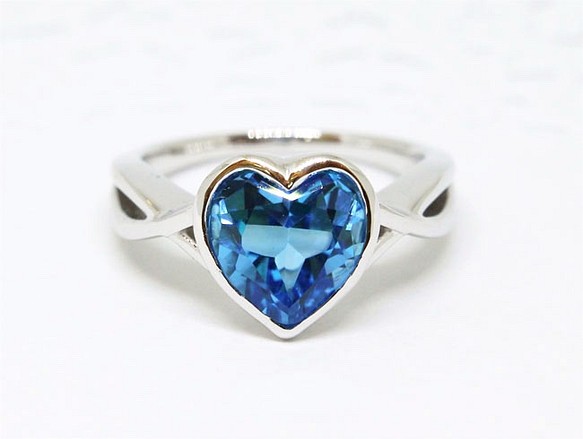 Heart bluetopaz ring / rhodium plating 1枚目の画像