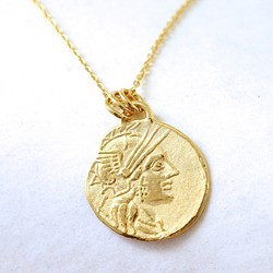 Denarius 硬幣項鍊・K24 純金鍍金 第1張的照片