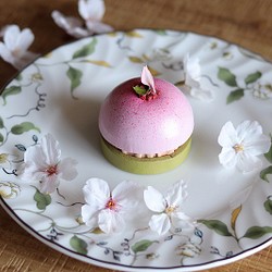 [Sakurake]皮革糕點師製作的蛋糕型戒指盒*皮革工作室Brownie的Sakura皮革蛋糕 第1張的照片
