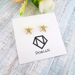 DoriAN銀飾設計品牌 閃耀星星純銀18K金耳環 附純銀保證卡及精美禮物包裝 星星耳環 生日禮物 現貨 第1張的照片