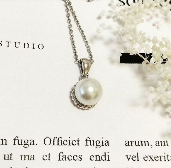 【8折】 DoriAN銀飾手作品牌 附純銀保證卡 附精美禮物包裝 日系氣質琉璃 珍珠項鍊 純銀 項鍊  珍珠 生日禮物 第1張的照片