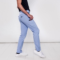 MH004 曼哈頓 瑪雅藍 八口袋商旅紳士褲 MANHATTAN MAYA BLUE 8 POCKETS PANTS 第1張的照片