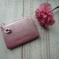 送料無料　ミニマルな財布　人気カラー　ピンク 1枚目の画像