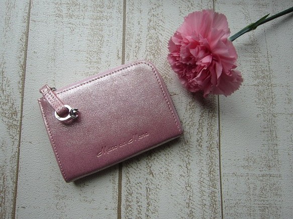送料無料　ミニマルな財布　人気カラー　ピンク 1枚目の画像