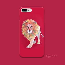 スマホケース「ライオン（赤）」iPhone 1枚目の画像