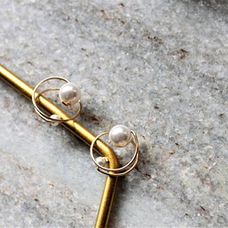 Dot & Dot 14K包金 施華洛世奇水晶珍珠無痛夾式耳環 第1張的照片