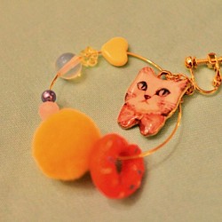 單邊耳環:貓咪愛甜點 第1張的照片
