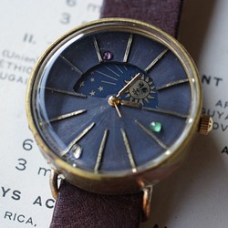 サン＆ムーン J  Kei-1  手作り 腕時計 真鍮 1枚目の画像