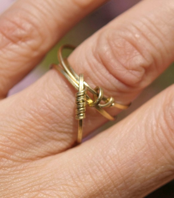 金屬環領帶 Me-034 手工黃銅戒指 第1張的照片