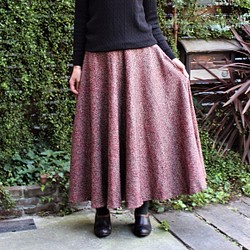 シルク混紡ツイードロングフレアースカート 1枚目の画像